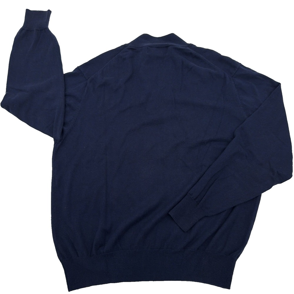 Orvis Sweater Mens Large Blue Quarter Zip Blue Pullover Knit Casual Outdoors